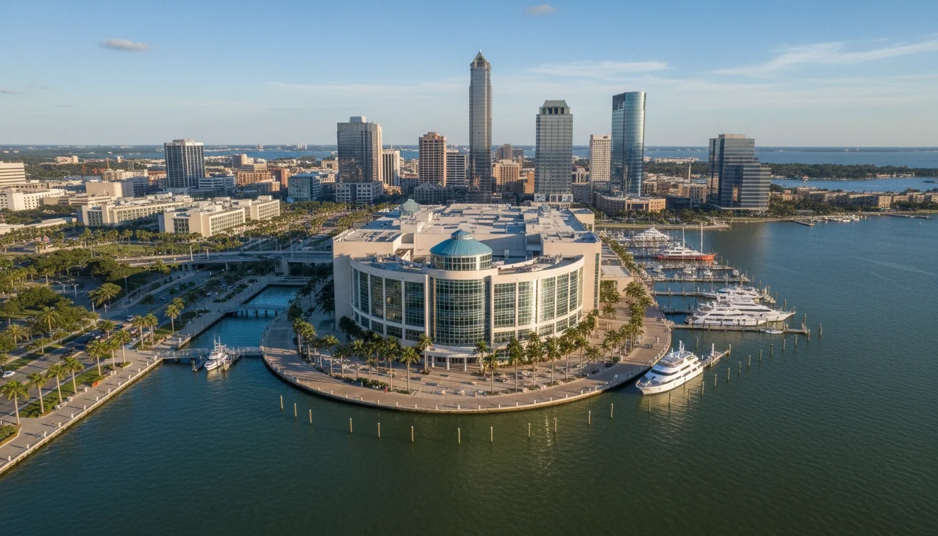 Aerial view of the Tampa Convention Center waterfront venue