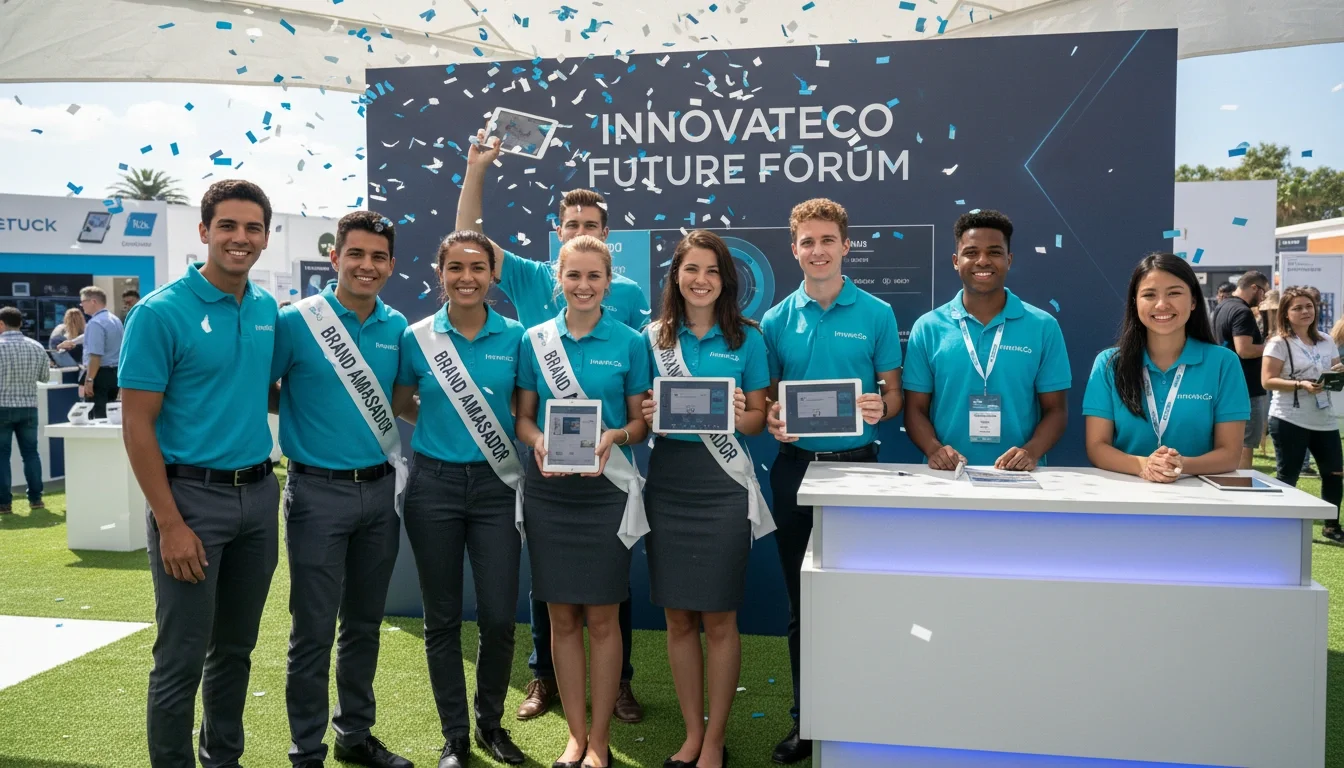 Event staff types for product launch including brand ambassadors registration and production assistants