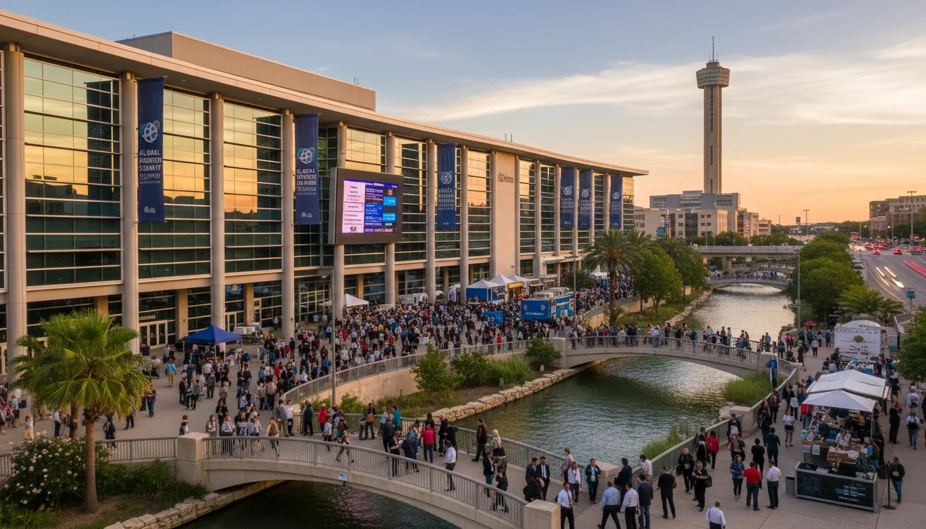 Henry B. González Convention Center exterior during a large conference