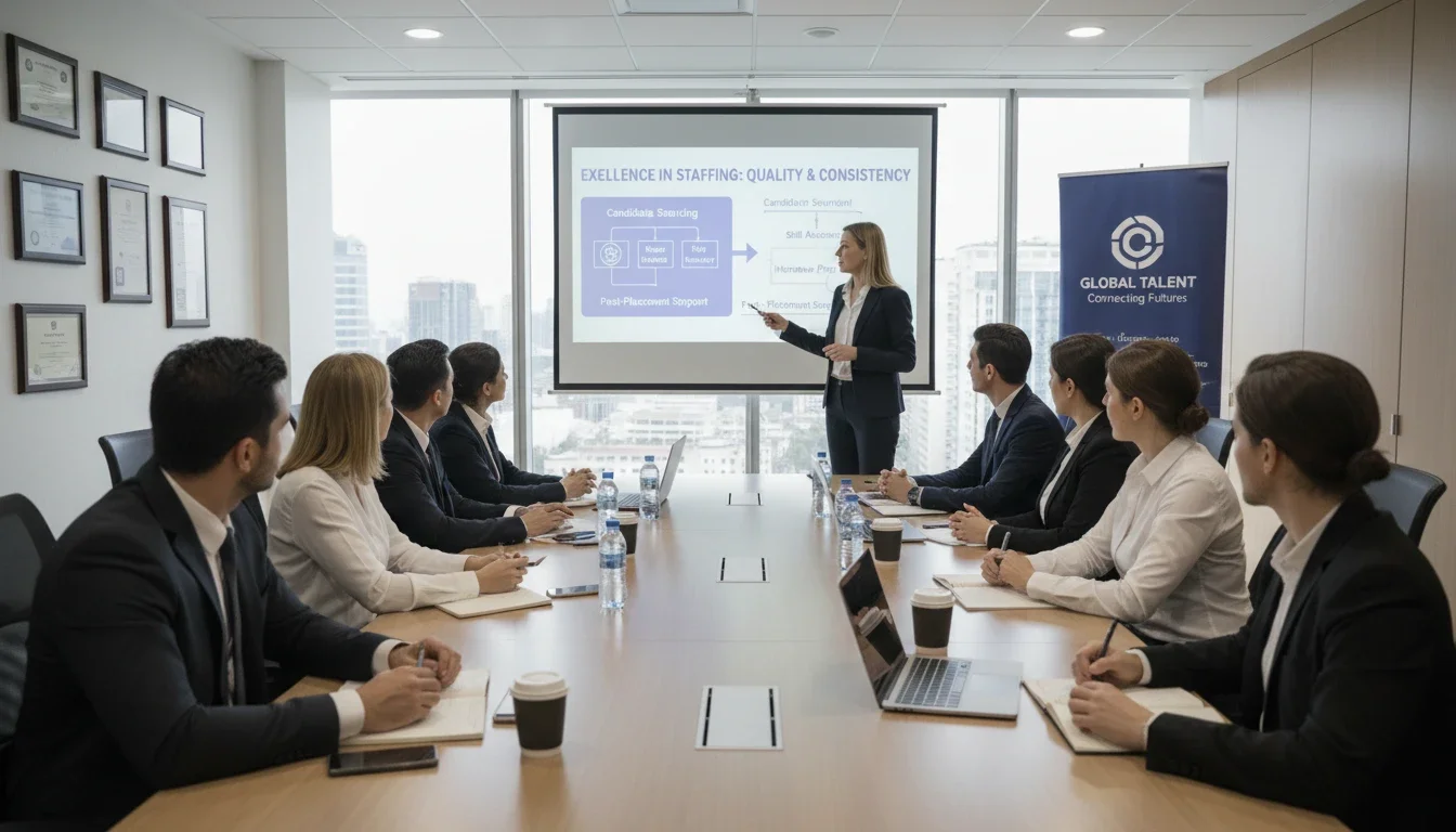 Professional staffing agencies maintain detailed training programs and quality standards to ensure consistent, excellent service
