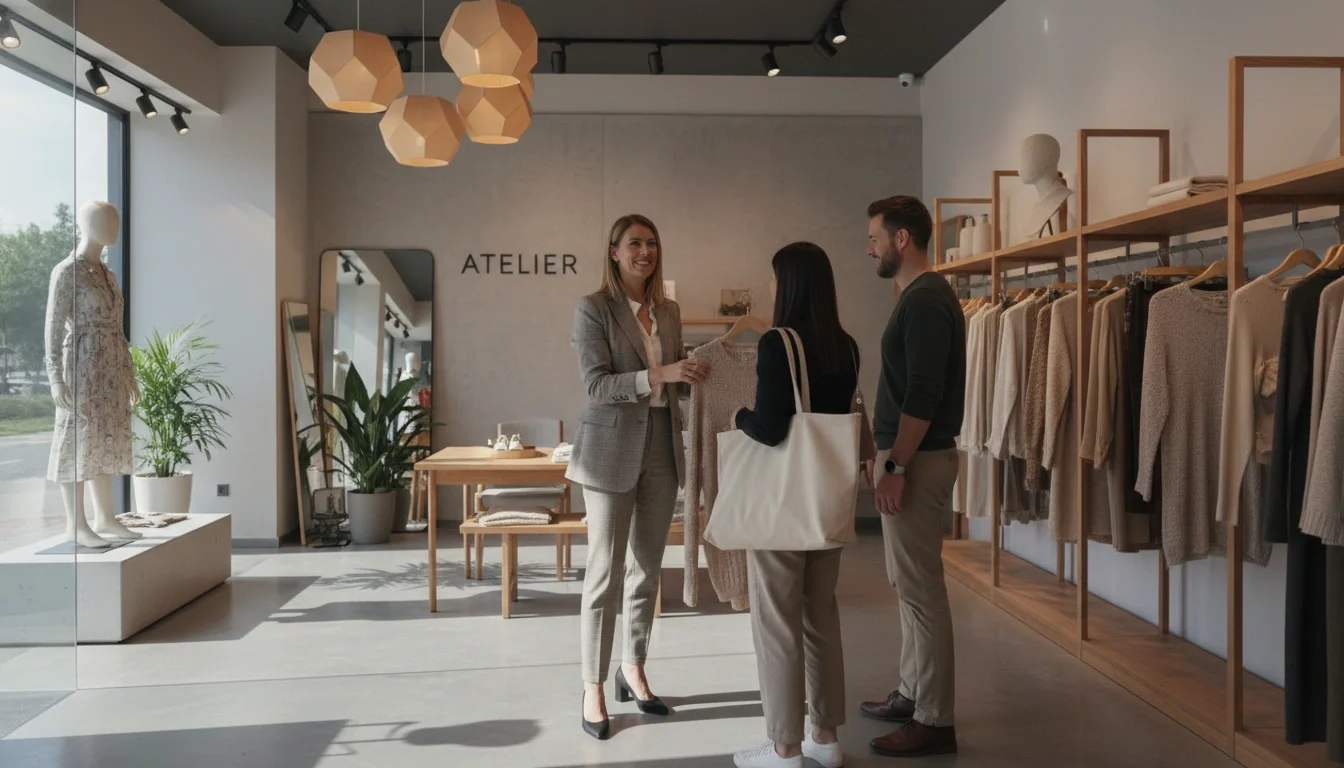 retail temp brand ambassador helping customers in-store experience