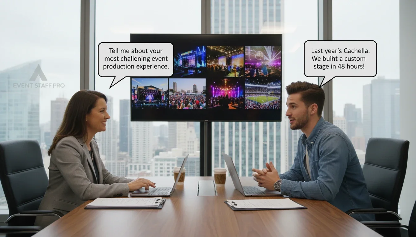 event staffing agency interview process evaluating production assistant candidate