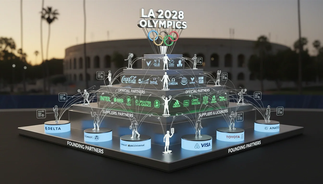 LA 2028 Olympic sponsorship tiers founding partner to athlete deals chart