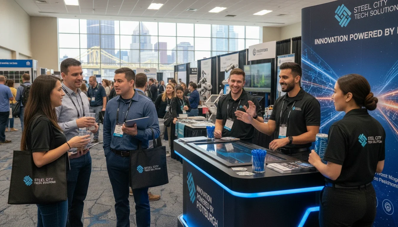 Brand ambassadors engaging with attendees at a Pittsburgh trade show