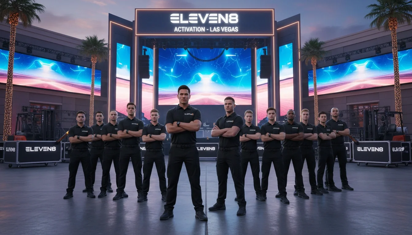 Eleven8 event staff team ready to deploy at a Las Vegas venue activation