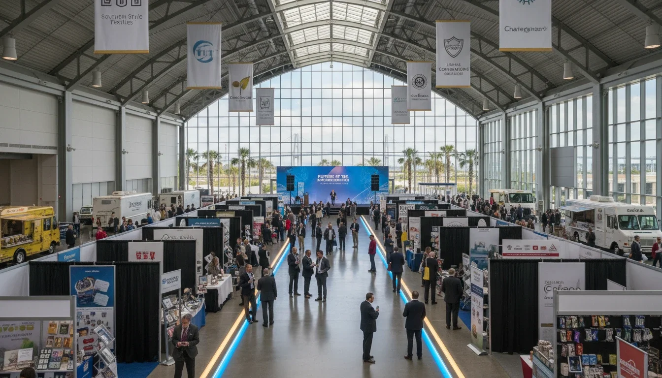 Charleston South Carolina large trade show convention hall interior exhibitors