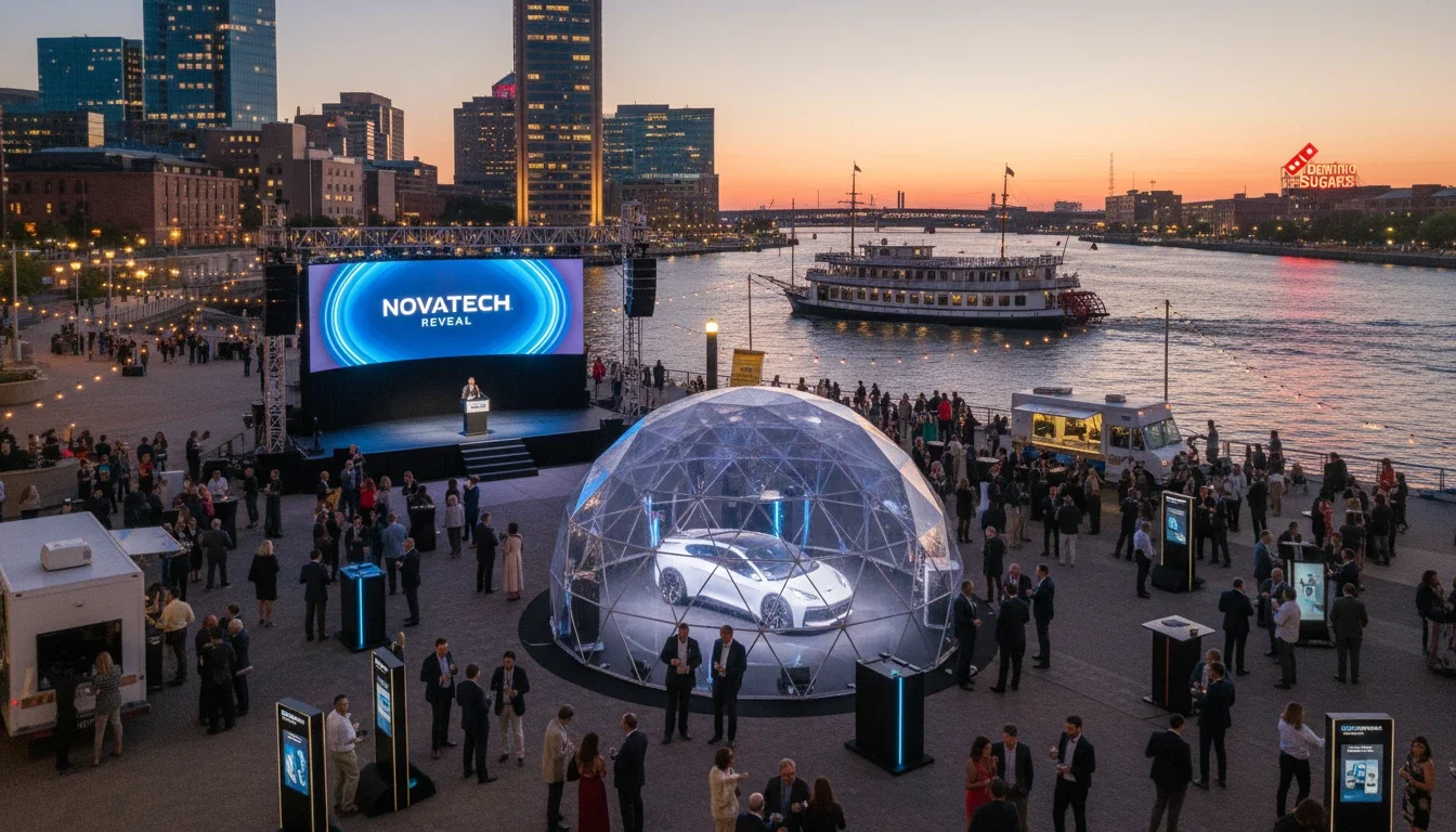 product launch event Baltimore Inner Harbor venue outdoor activation