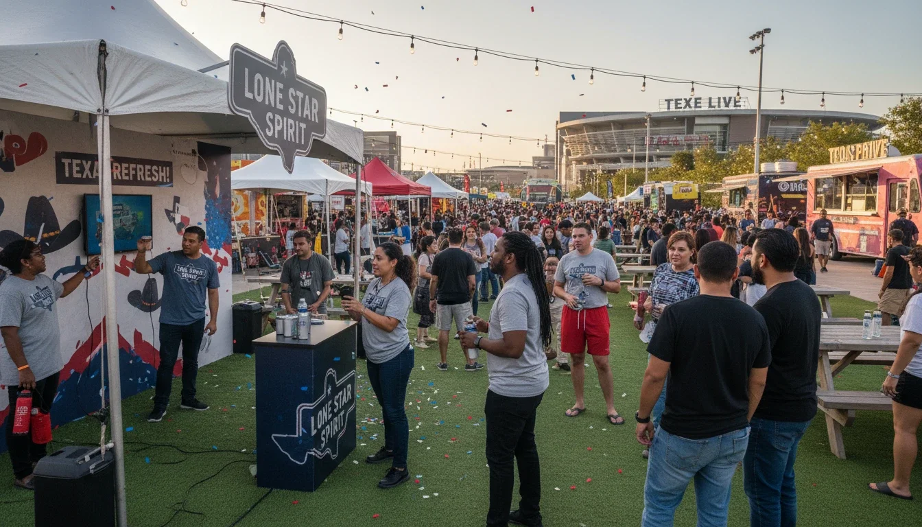 Brand activation event staff at Texas Live Arlington Texas entertainment district