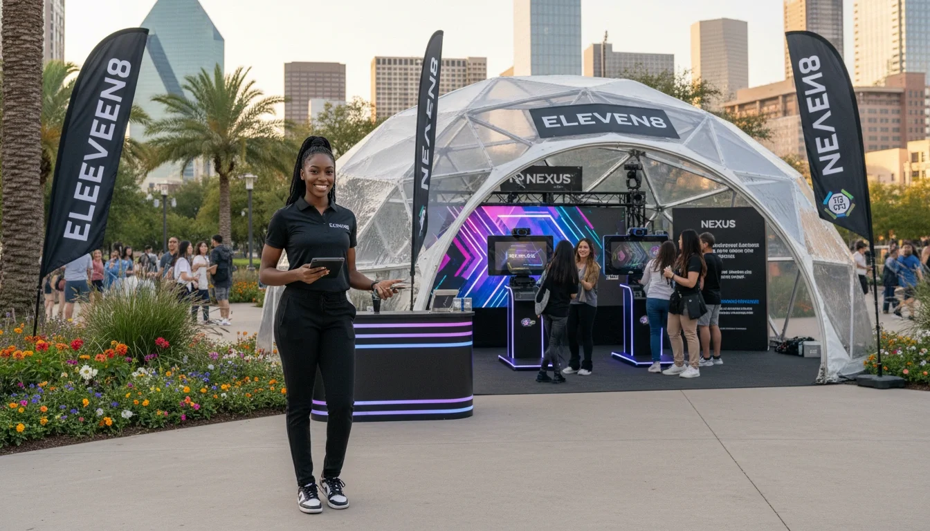 Eleven8 brand ambassador at event in Dallas Fort Worth area