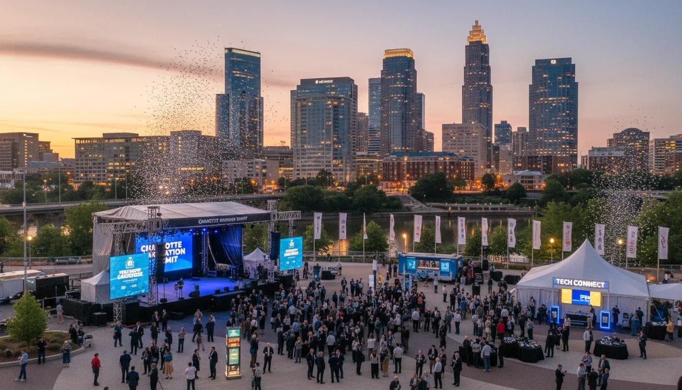 Charlotte, NC city skyline — a thriving hub for corporate events and brand activations
