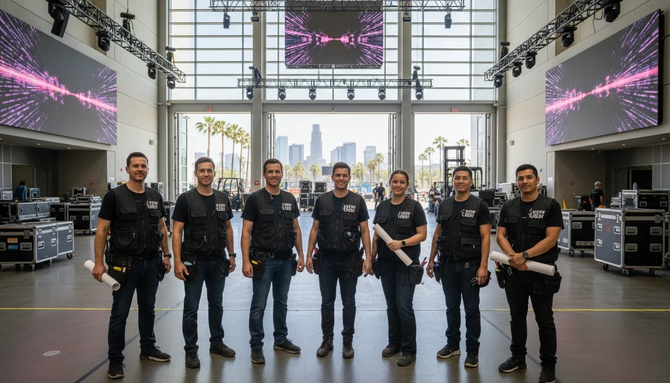 professional production assistants ready for event day at Los Angeles venue