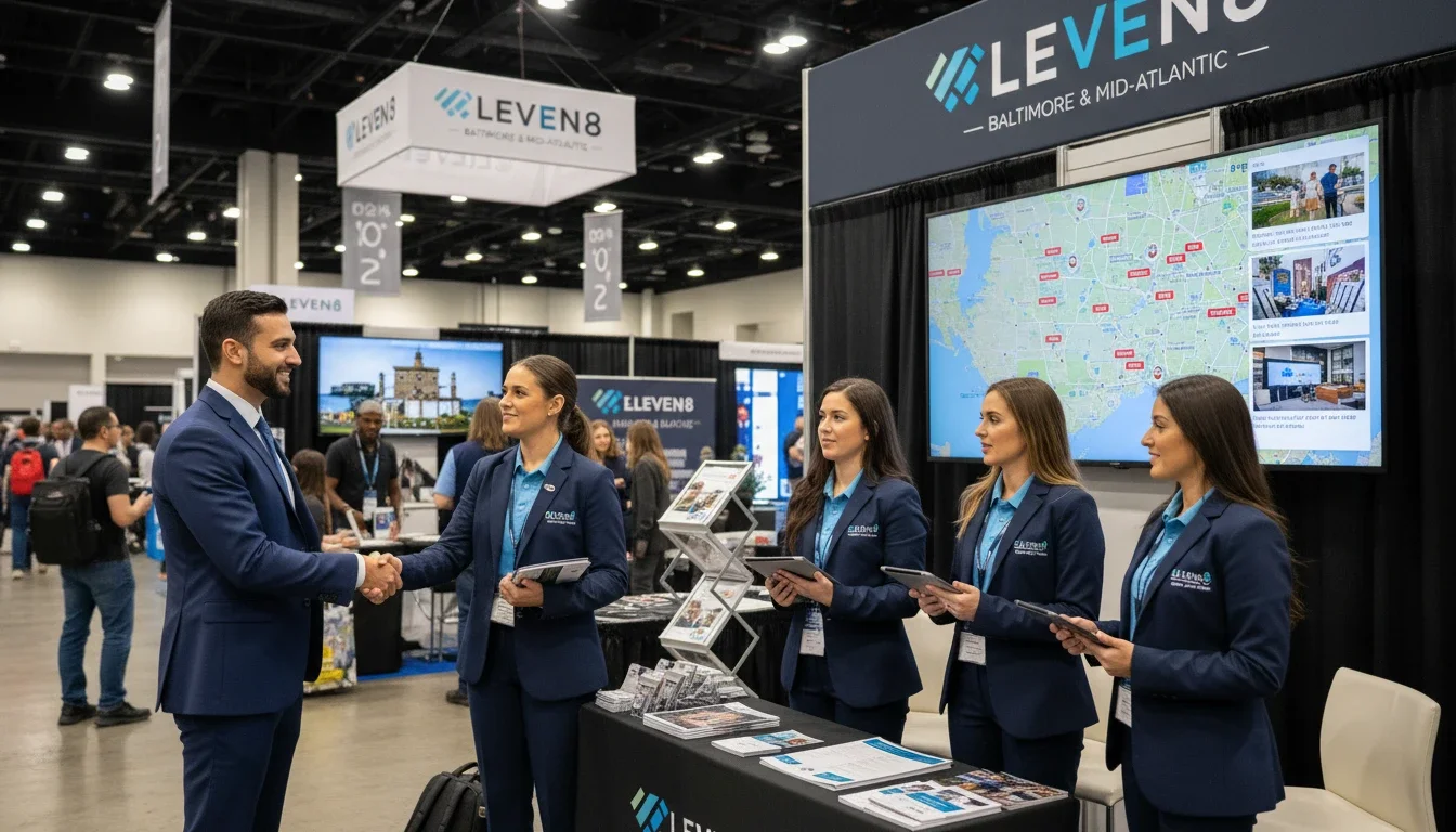 Eleven8 Event Staff professional team at a trade show booth in Baltimore Maryland