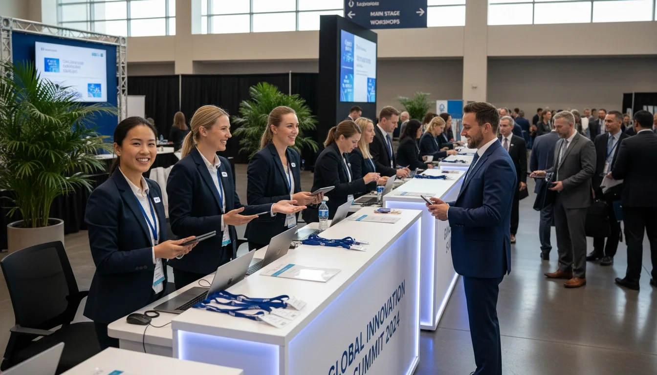 Corporate event registration staff at conference in Charleston SC