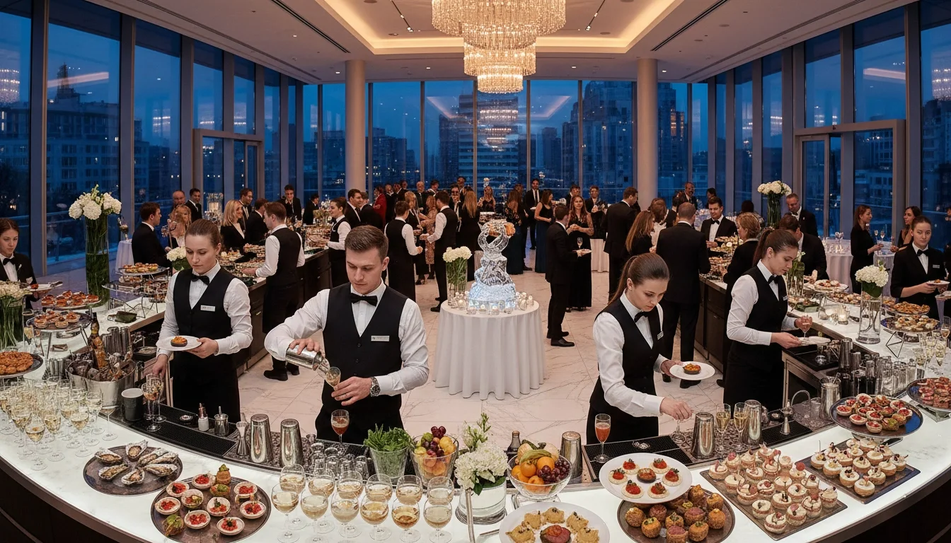 Professional bartenders serving guests at a corporate event reception in Charleston SC