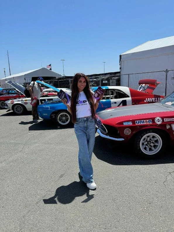 brand ambassador at nascar promoting a brand called zip in los angeles