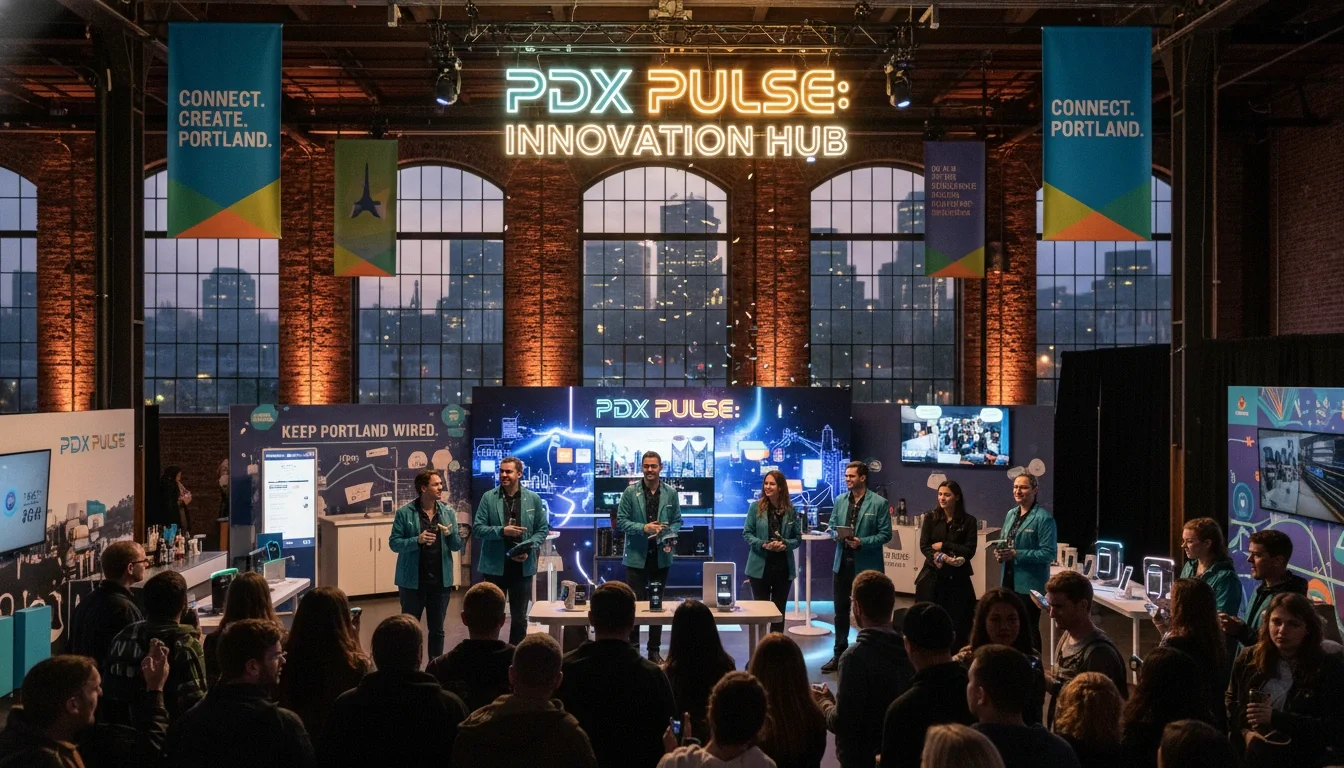 Event promotional staff managing a crowd at a Portland venue brand activation
