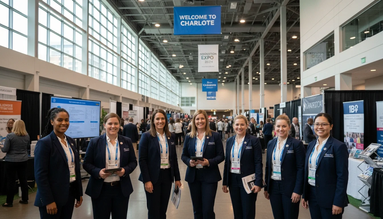 Trained trade show staff at the Charlotte Convention Center