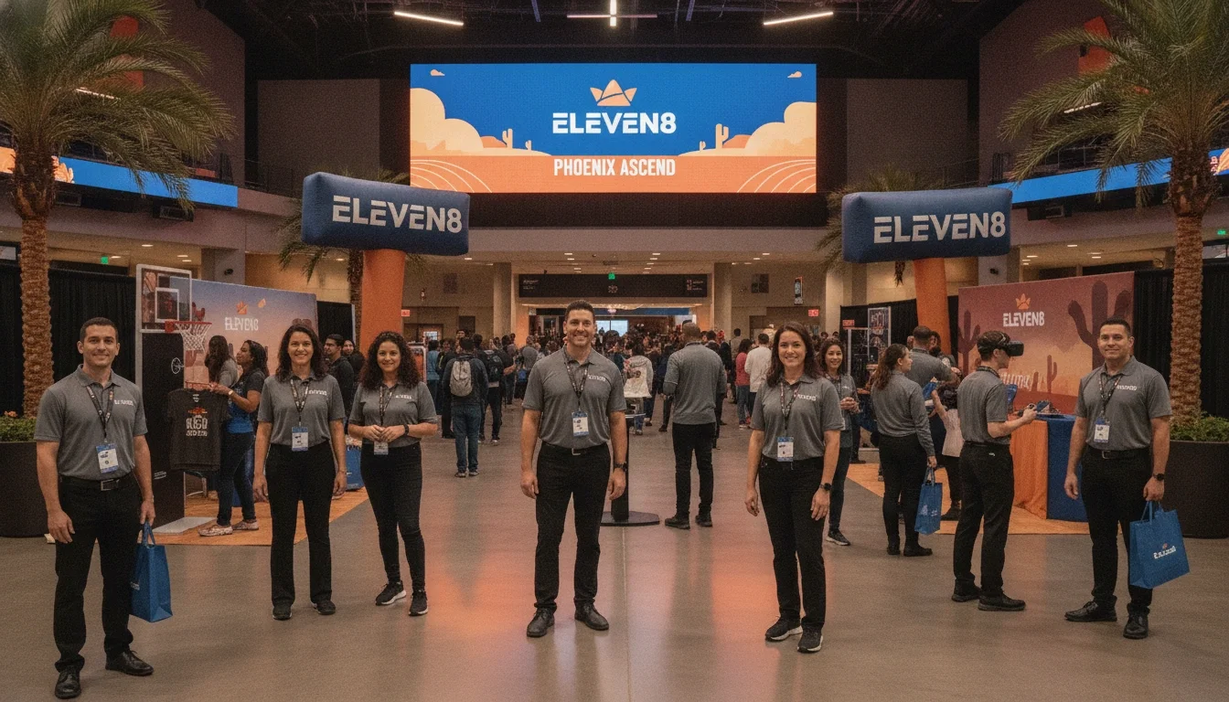 Eleven8 event staff at a Phoenix arena brand activation