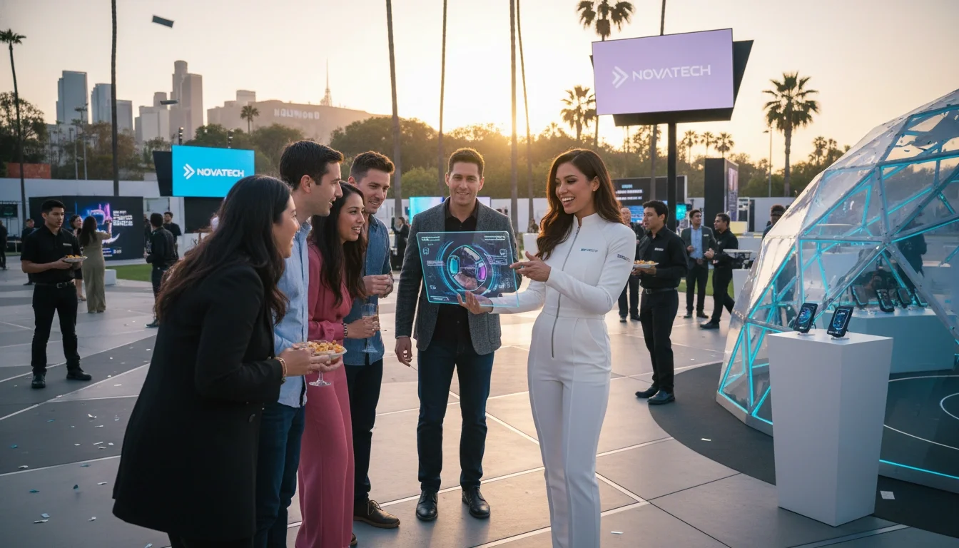 Professional brand ambassador at a corporate brand activation event in Los Angeles