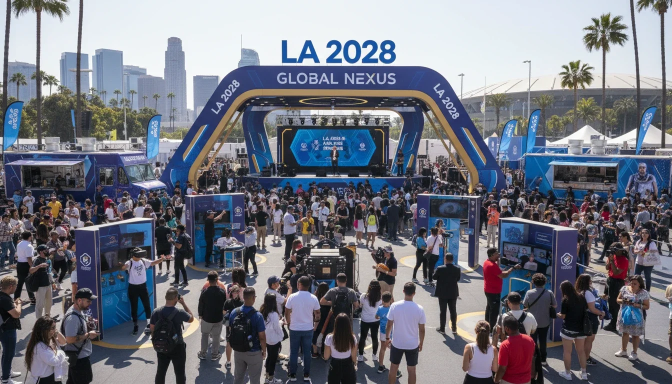 A phase-by-phase planning timeline for brand activation at the LA 2028 Olympic Games.