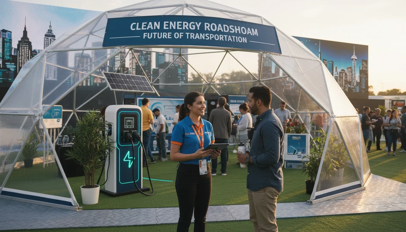 Brand ambassador engaging a consumer at a multi-city experiential marketing tour stop