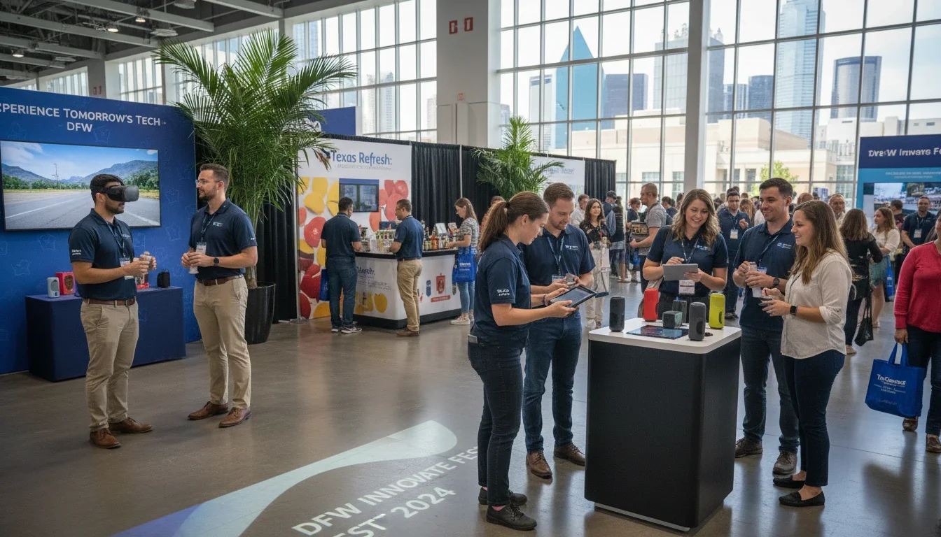 Product demonstrators engaging guests at a brand activation event in DFW Texas