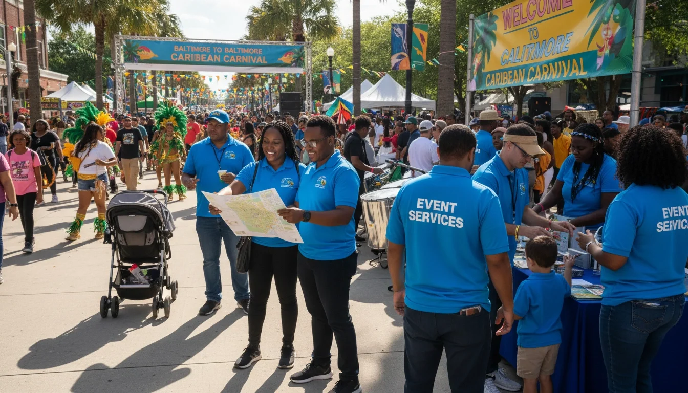 event staff Baltimore Caribbean Carnival guest services