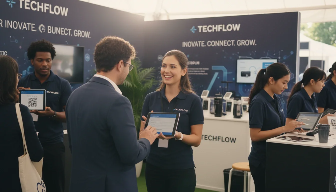 Brand ambassadors using digital tablets for on-site lead capture