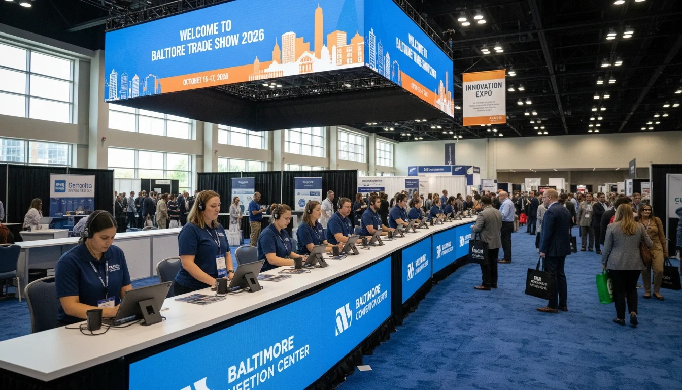 event registration staff Baltimore Convention Center trade show