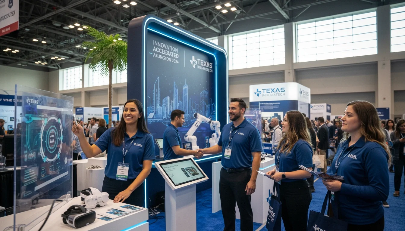 trade show staff at Arlington Texas convention center booth