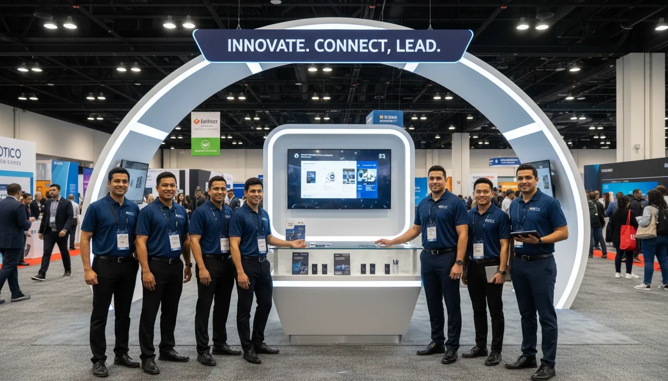 Eleven8 event staff at a trade show booth at Anaheim convention event