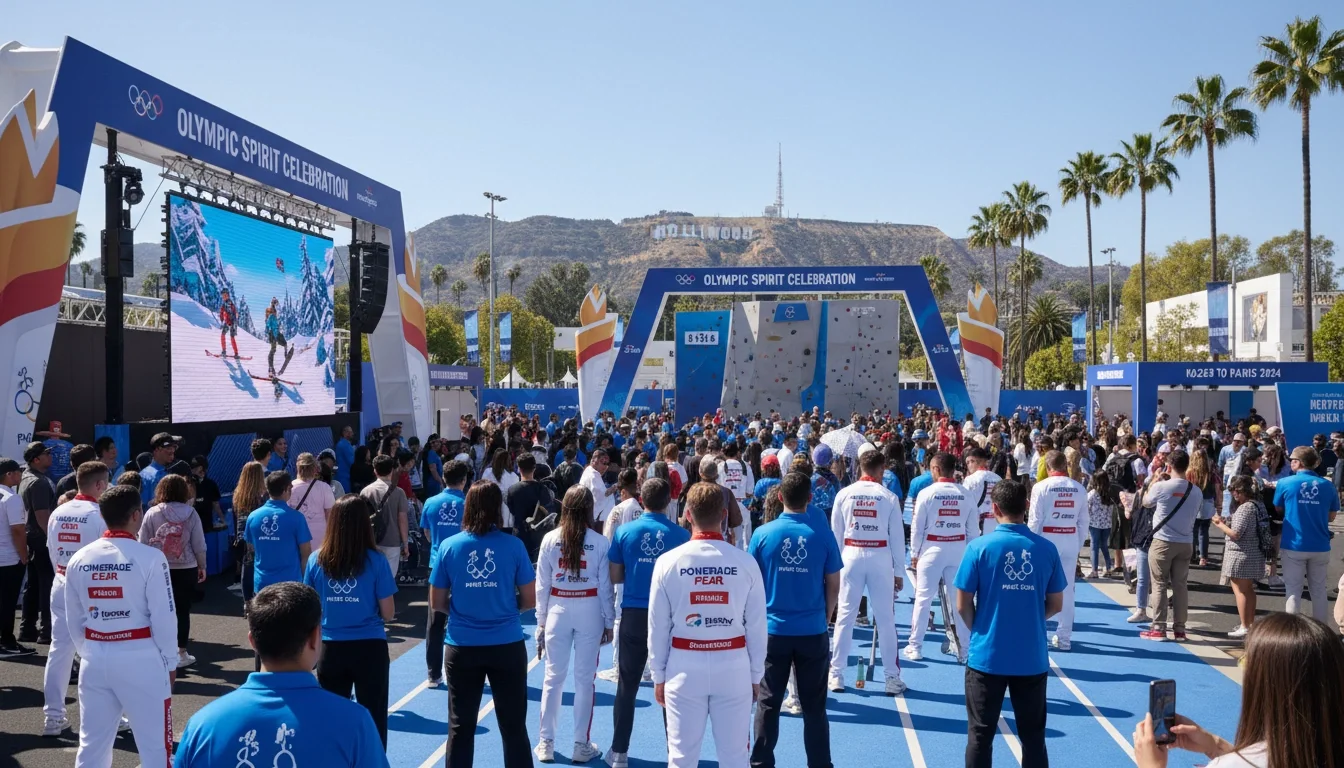 Professional event staff brand ambassadors brand activation Los Angeles Olympics 2028.