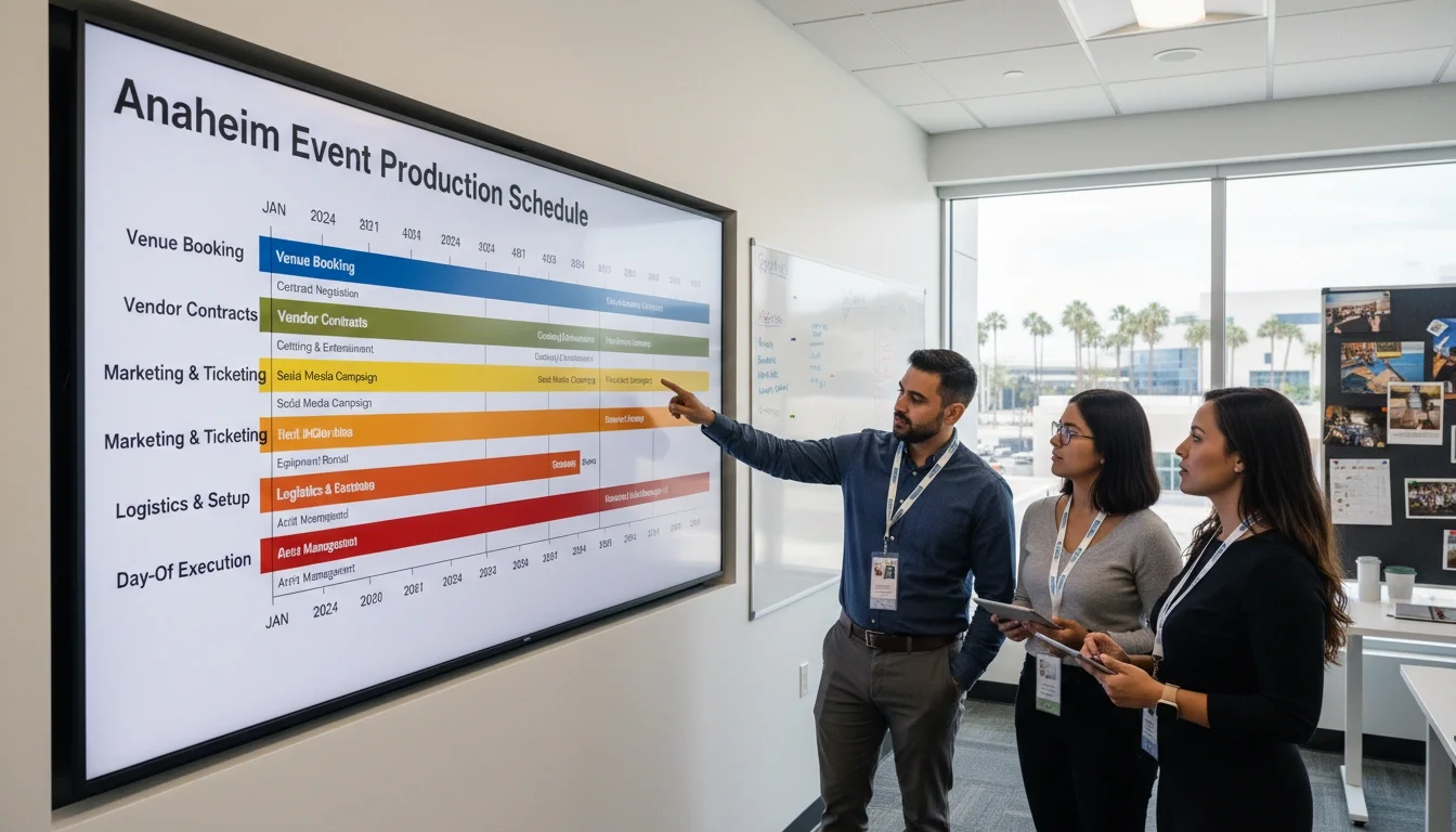 Event planning checklist timeline for corporate events in Anaheim Orange County
