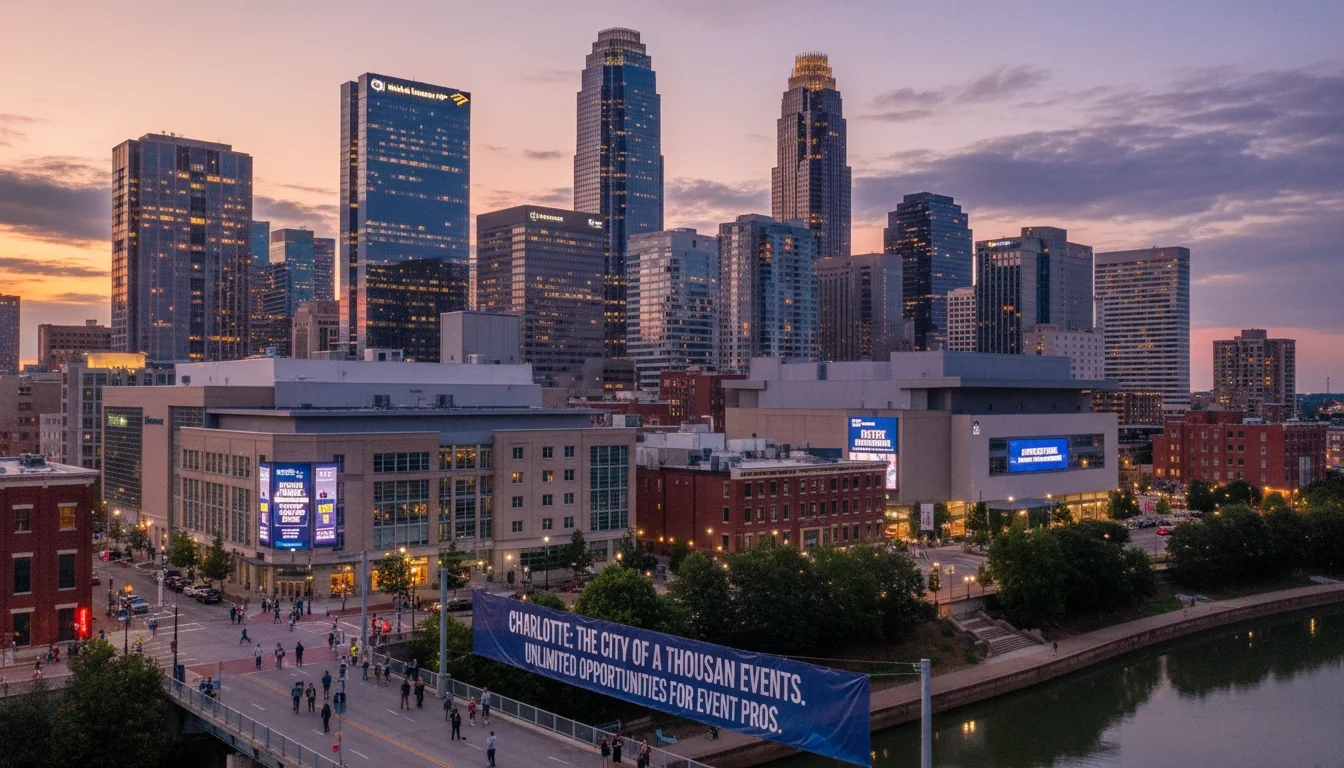 Charlotte NC Uptown skyline event city