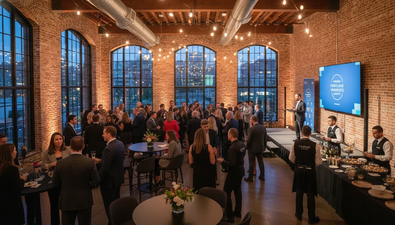 Portland's thriving corporate event scene combines stunning venues with professional event staffing