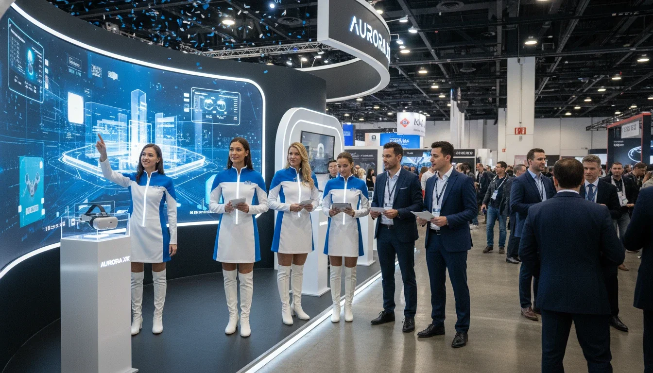 Brand ambassadors representing a product at a trade show convention