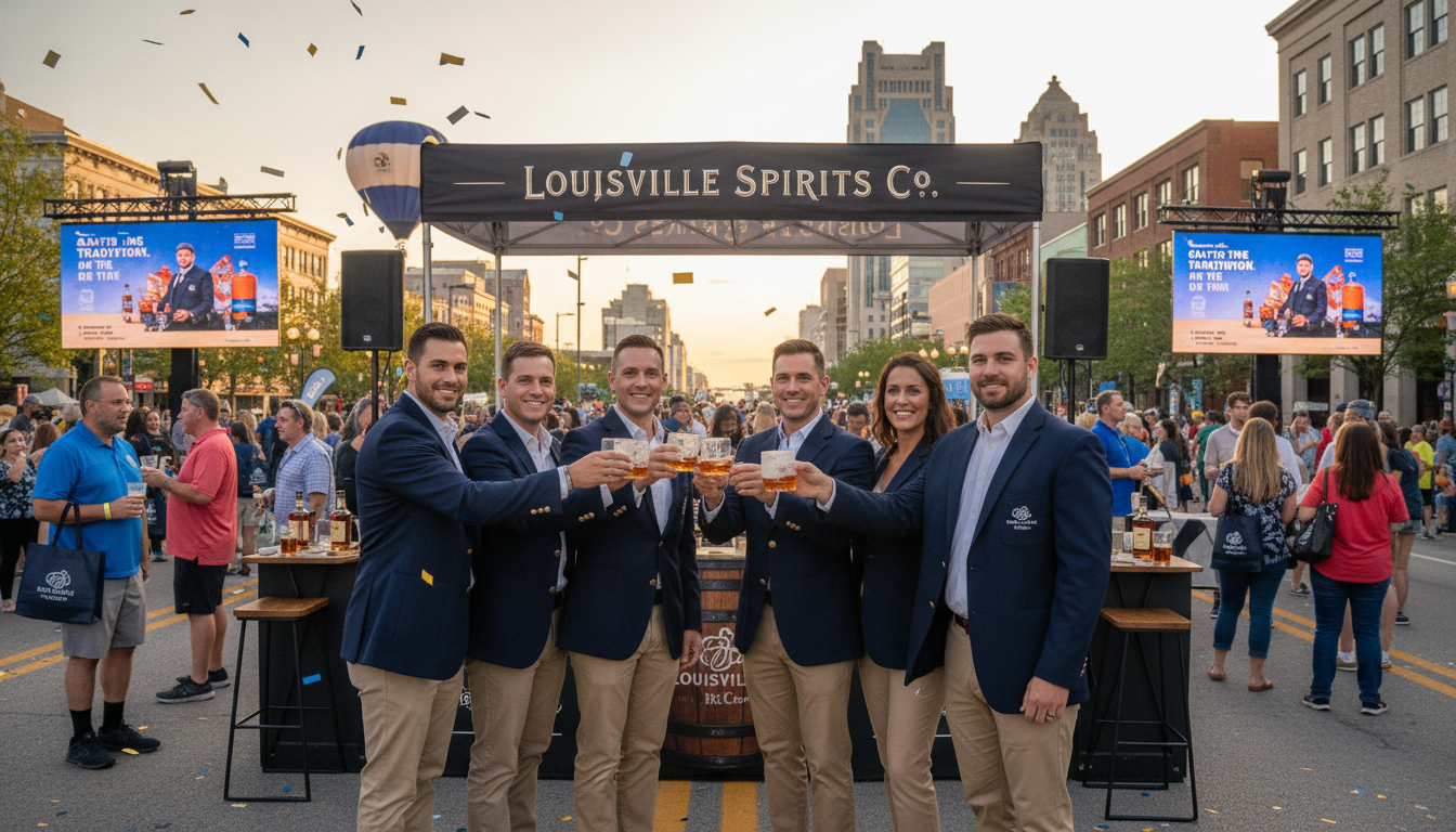 Professional brand ambassadors representing a brand at a live Louisville event