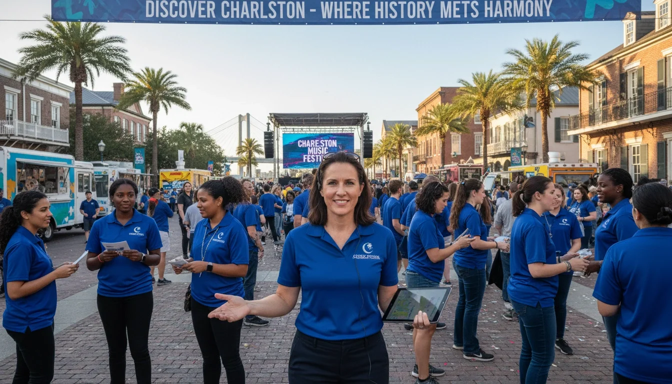 Brand ambassador team leader coordinating staff at a live event in Charleston South Carolina