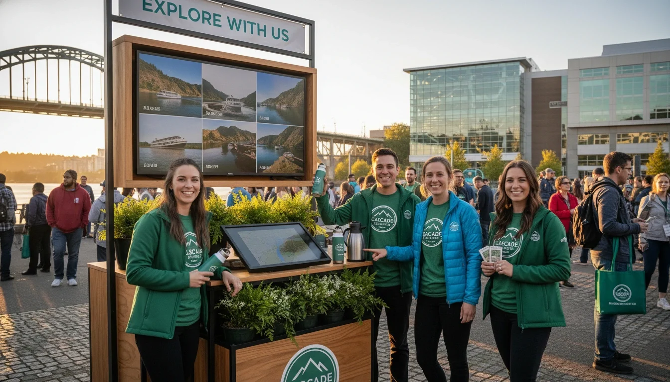 Promotional staff representing a brand at a Portland event activation
