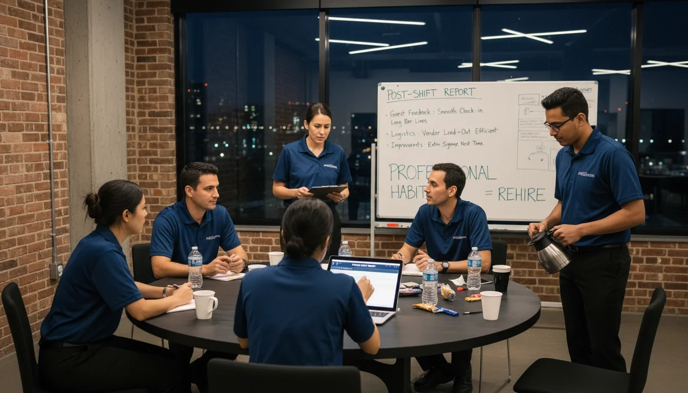 brand ambassador completing post-event recap report on a tablet