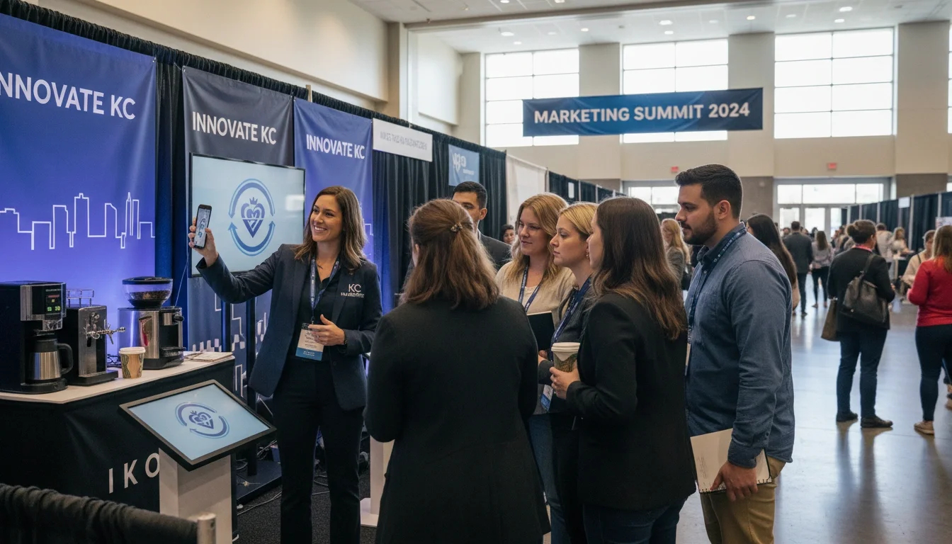 A brand ambassador engages with attendees at a Kansas City marketing activation