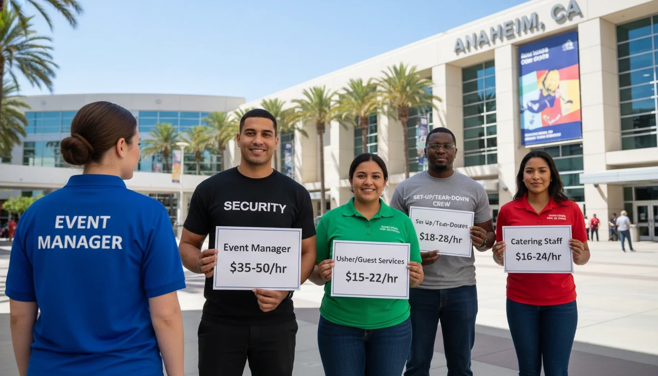 event staff hourly rates Anaheim Orange County brand ambassadors bartenders