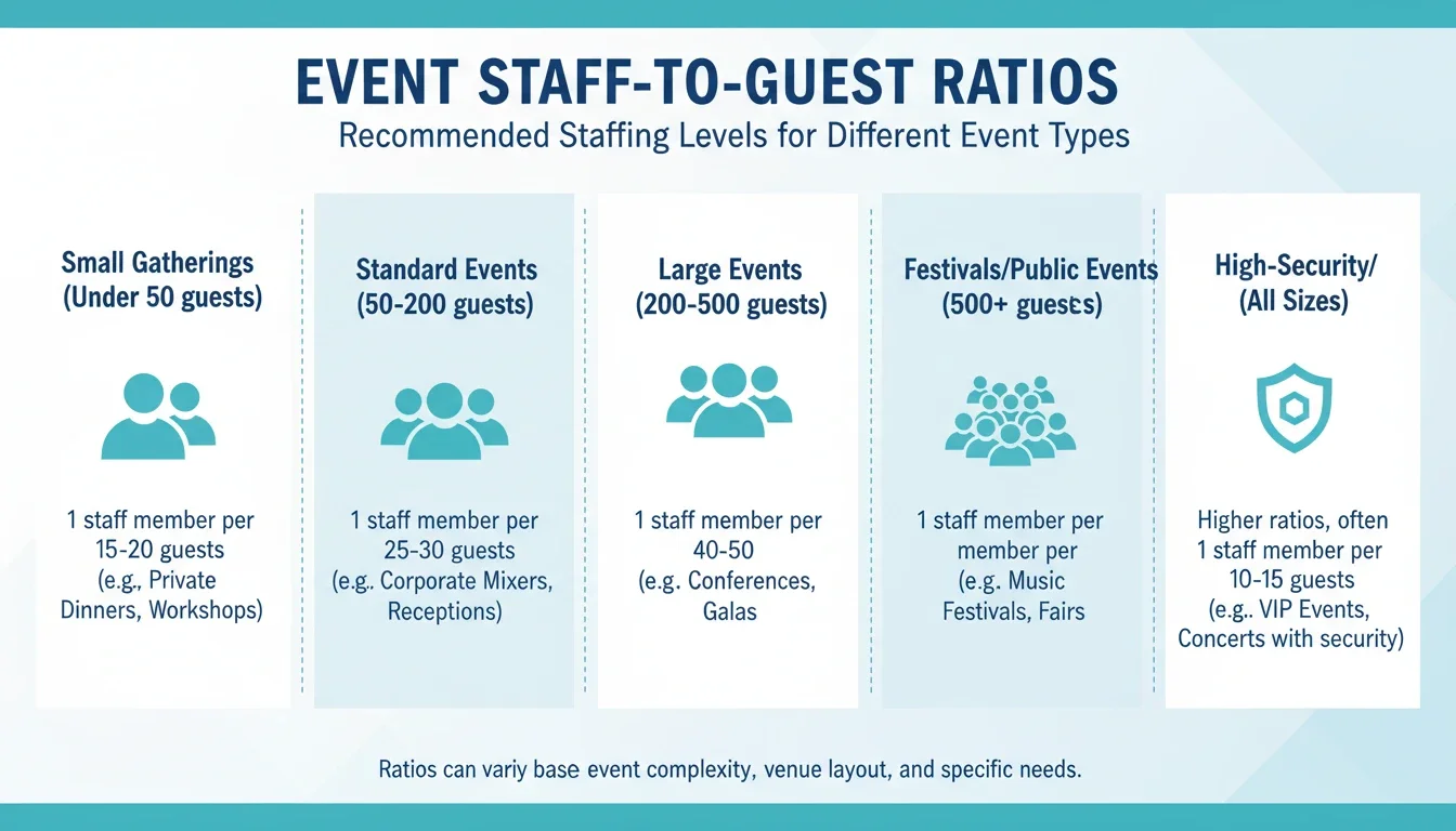 Event staff to guest ratio guide for Baltimore events