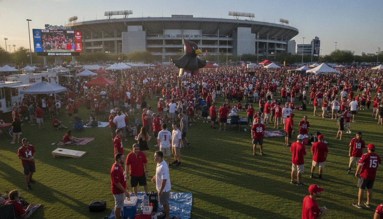 State Farm Stadium Great Lawn with fans during an Arizona Cardinals game day
