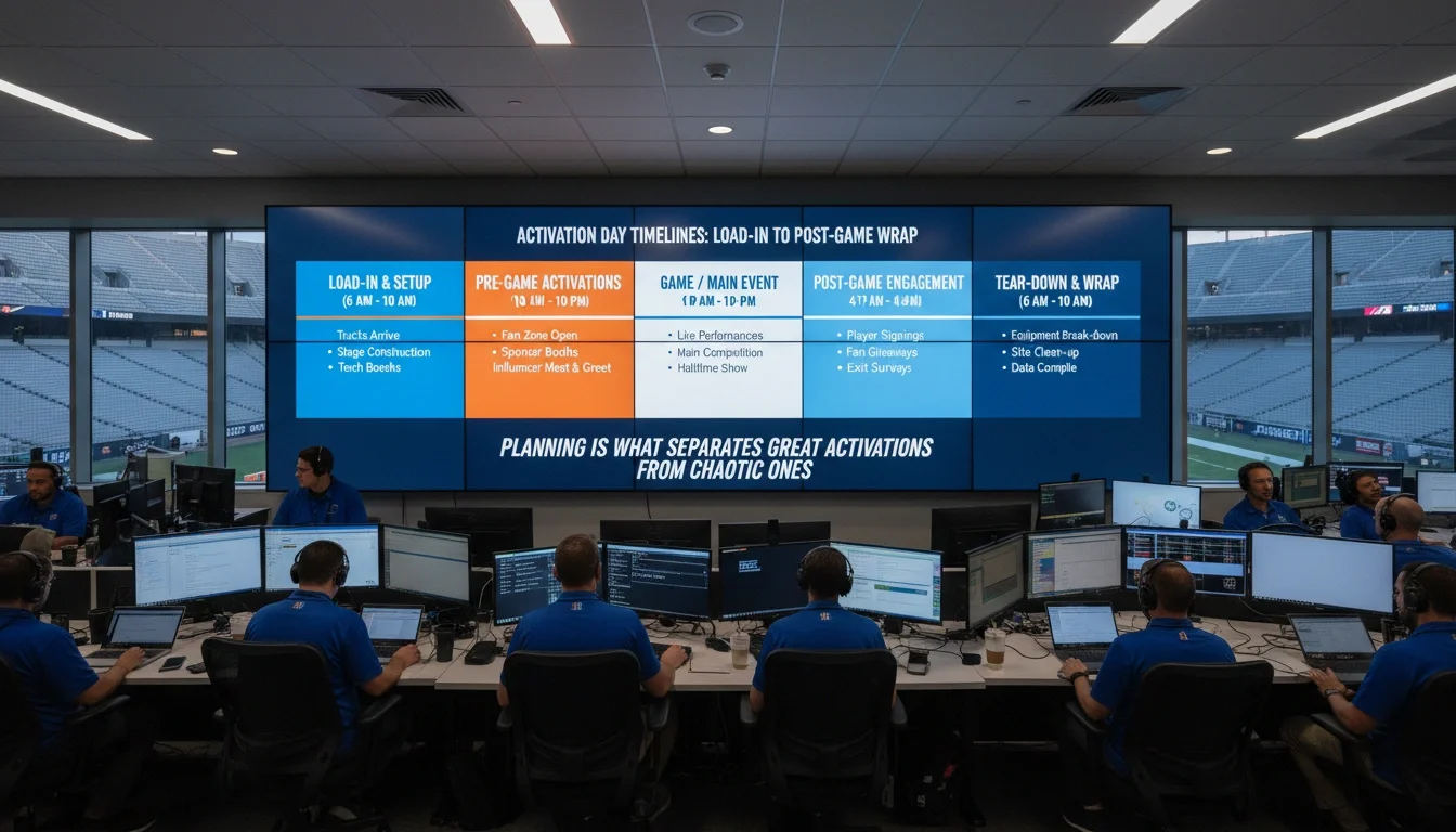 NFL game day event staffing timeline and planning checklist