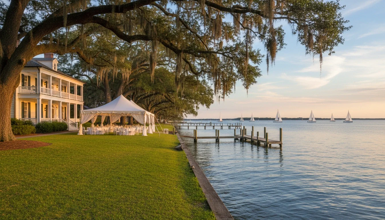 Lowndes Grove waterfront wedding and event venue on the Ashley River in Charleston SC
