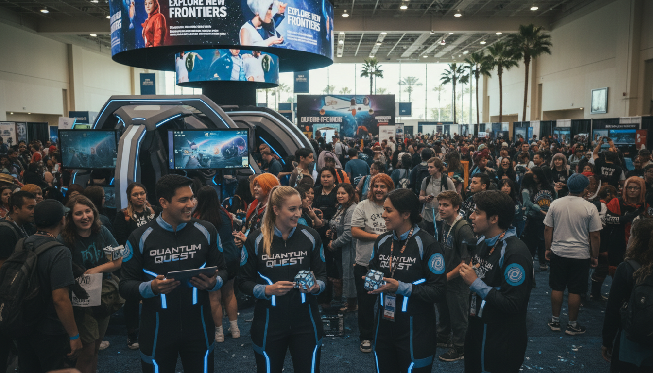 Brand ambassadors engaging attendees on the show floor at a major fan convention in Anaheim, CA