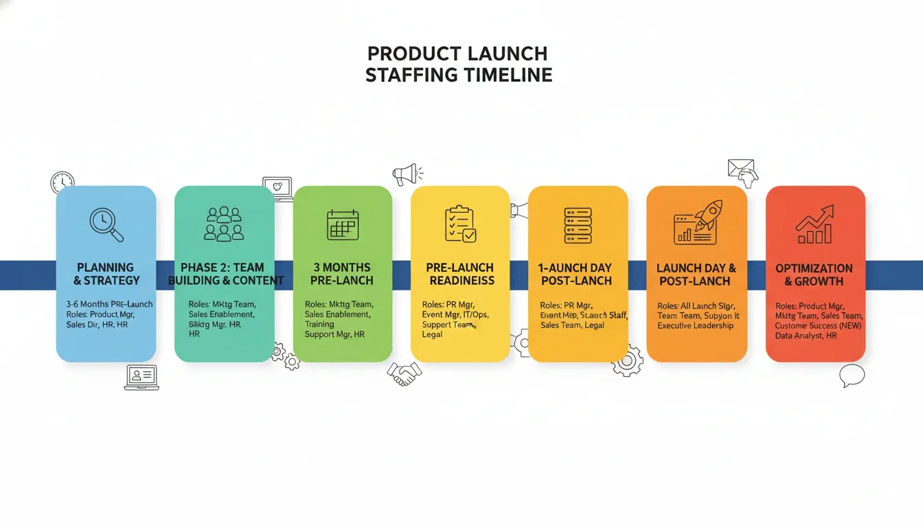 Product launch staffing timeline from planning to execution