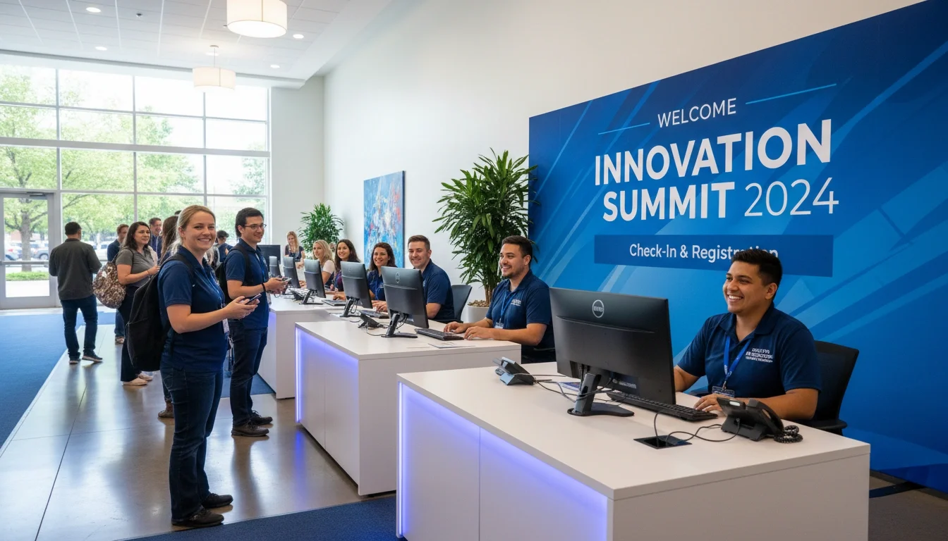 event registration staff at Arlington Convention Center corporate event