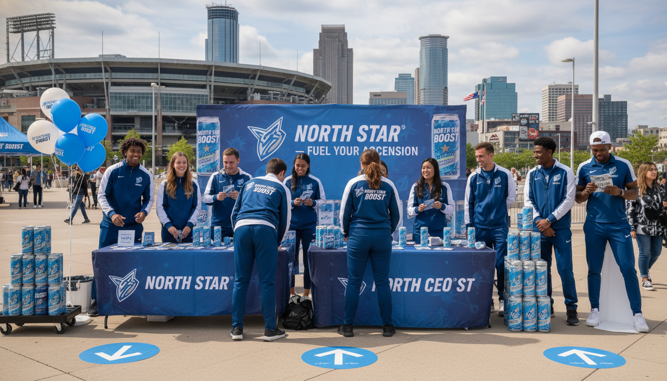 A brand ambassador team in uniform preparing for a product activation event in Minneapolis
